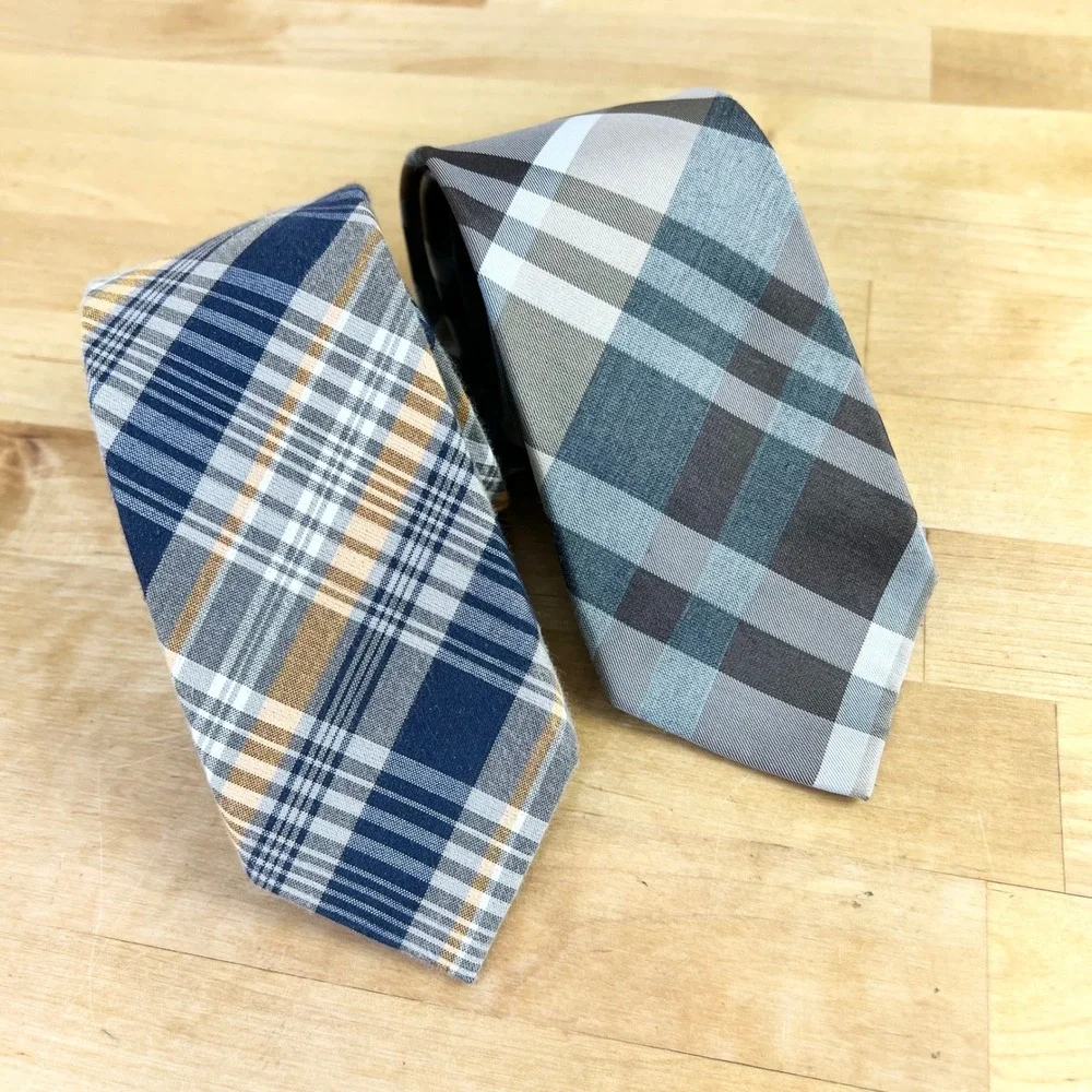 Alfani Necktie Plaid Multi Color 2 Pack Bundle Cotton‎ Rayon Ties